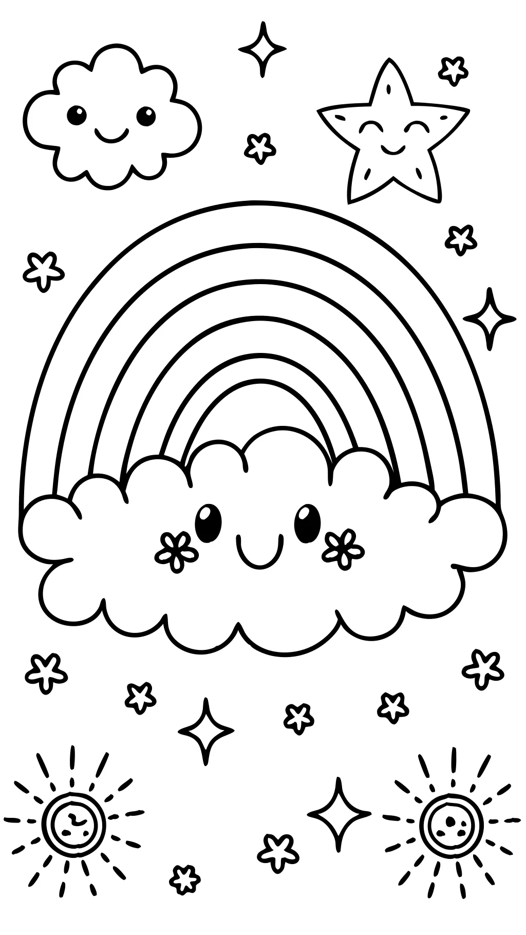 preschool rainbow coloring page